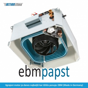 Radialni ventilator s krilno profiliranimi lopaticami EBM, je tehnološko najvišje uvrščen  na kakovostni lestvici.