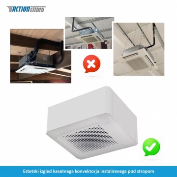 Pri vidni instalaciji ventilatorskih konvektorjev kasetne izvedbe uporabljamo ohišje za lepši izgled.